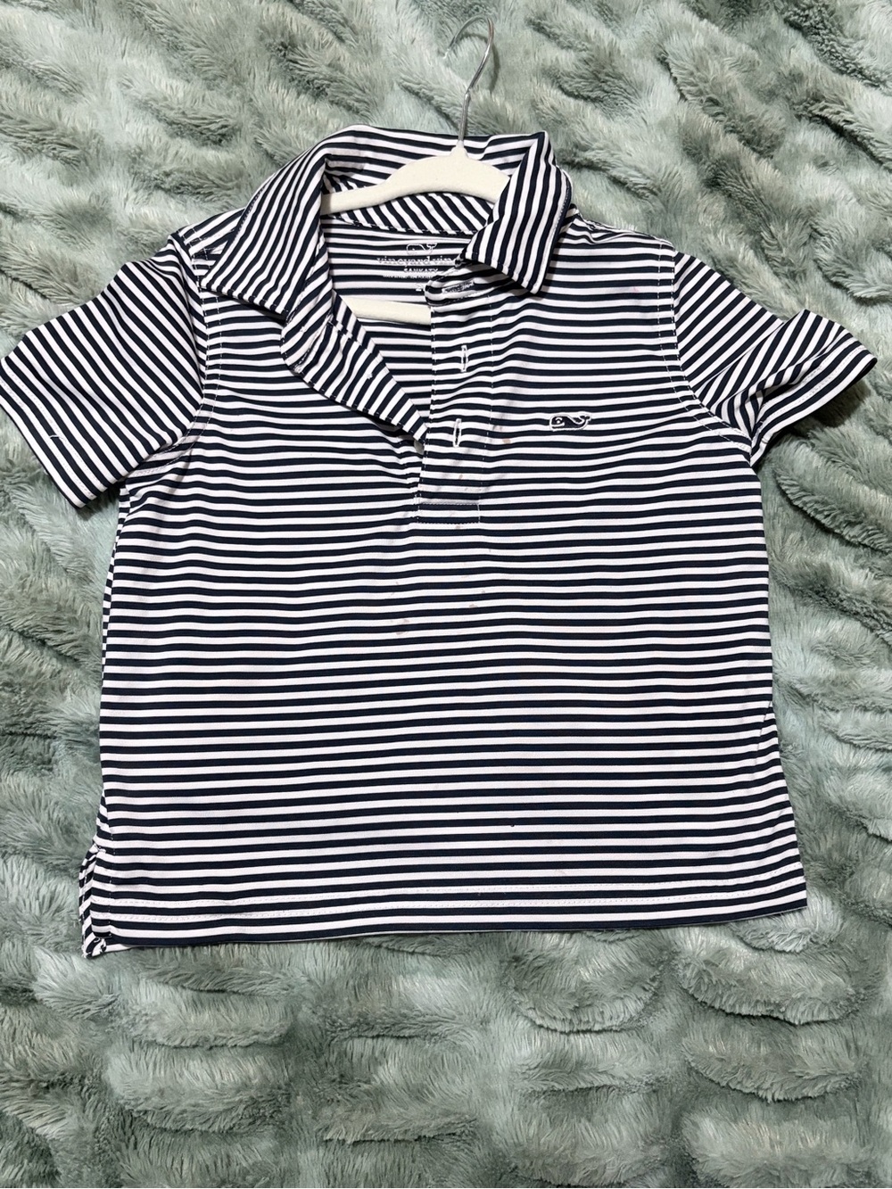 Vineyard Vines Navy & White Striped Polo for Kids